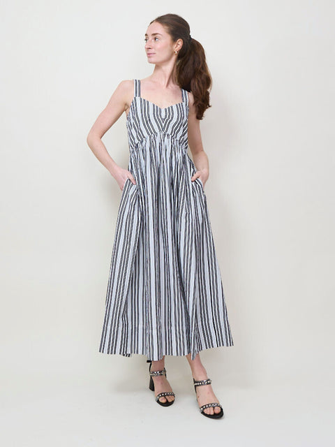 Reyes Dress, Parchment Stripe