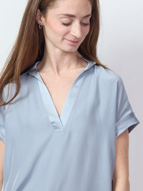 Polo Top, Chambray