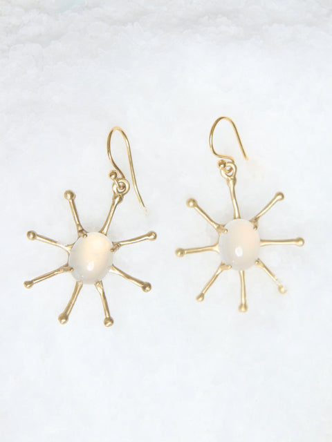 Stella White Quartz Bronze Earring
