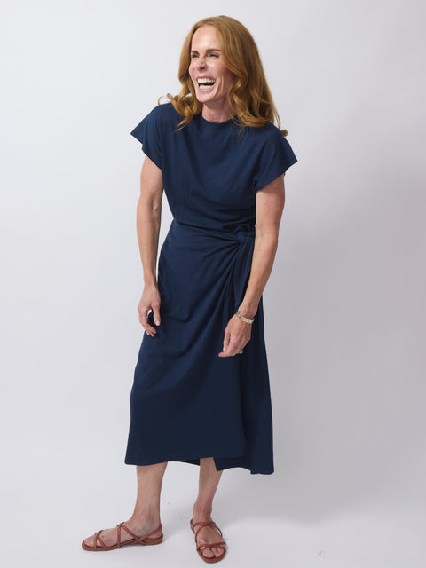 Fuerte Wrap Dress, navy