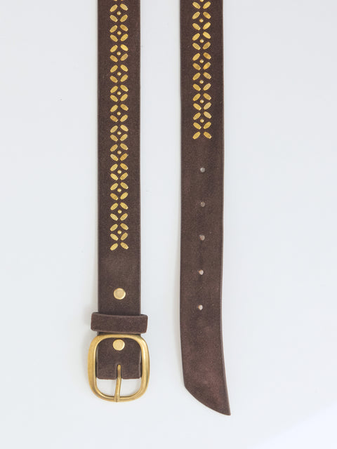 Suella Belt, chocolate/brass