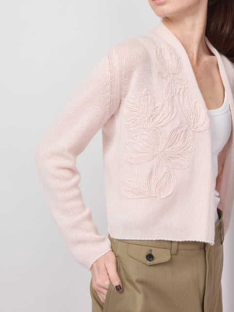 Cardigan Ricamo Grafico, light pink