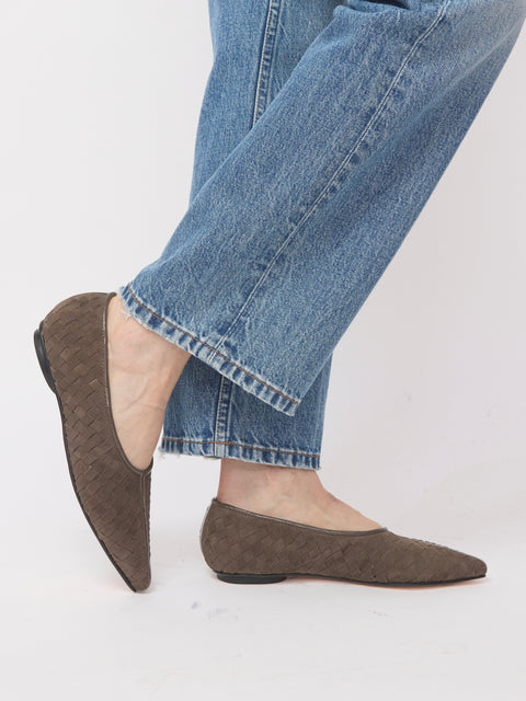 Zelda, Ash Woven Suede