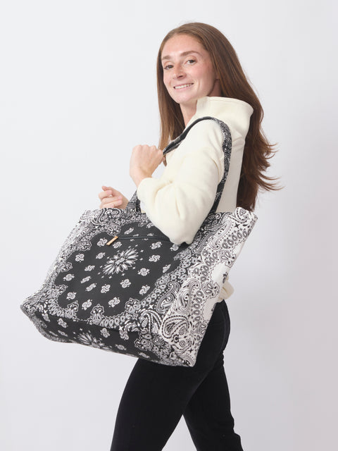 Bailey Tote, Black/White