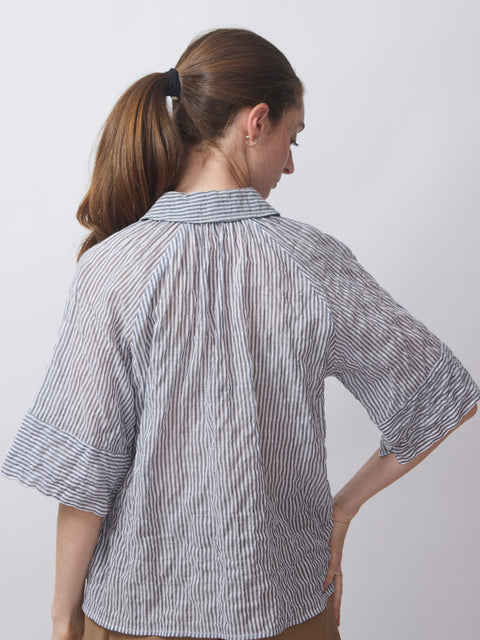 Halle Shirt Marin Stripe, washed black