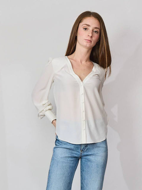 Trapunto Top, White