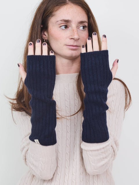 Cashmere Wrist Warmers, beluga