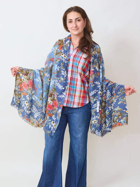 Fleur Shawl, jeans