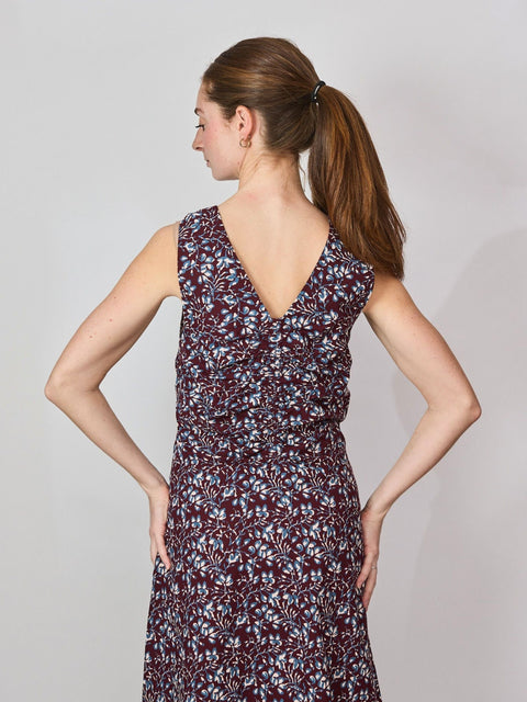 Fatima Tank Dress, Mira Floral Wine