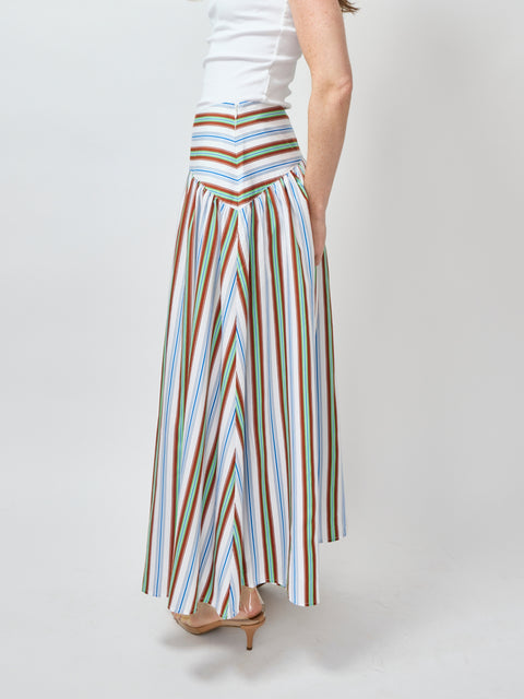 In the Name of Love Skirt, blue/green stripe