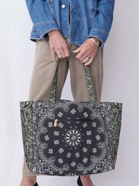 Bailey Tote, Black/Army