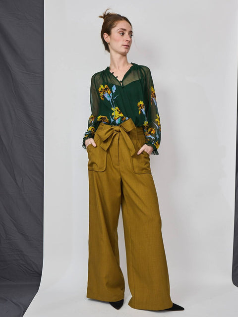 Karla Blouse, Green Orchid