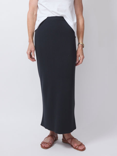 Cotton Skirt 2x1, Charcoal