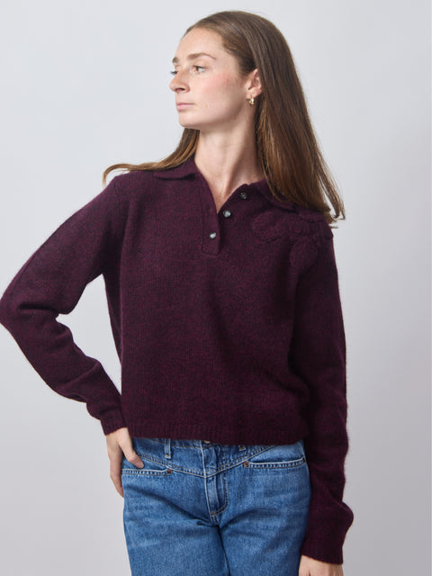 Polo Cloud Sweater, Burgundy