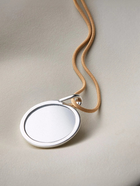 Nico Mirror Pendant Rope, Silver