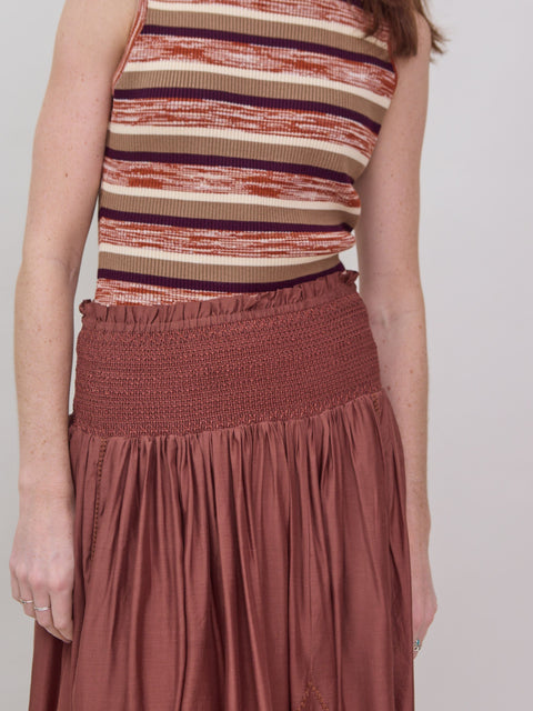 Lombard Lee Midi Skirt, brick