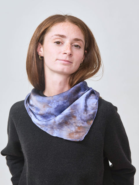 Voyage silk scarf, cognac
