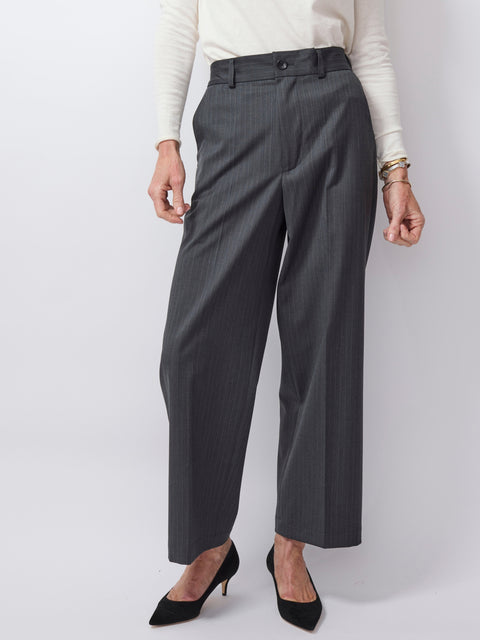 Still trouser, charcoal stripe