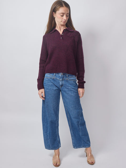 Polo Cloud Sweater, Burgundy