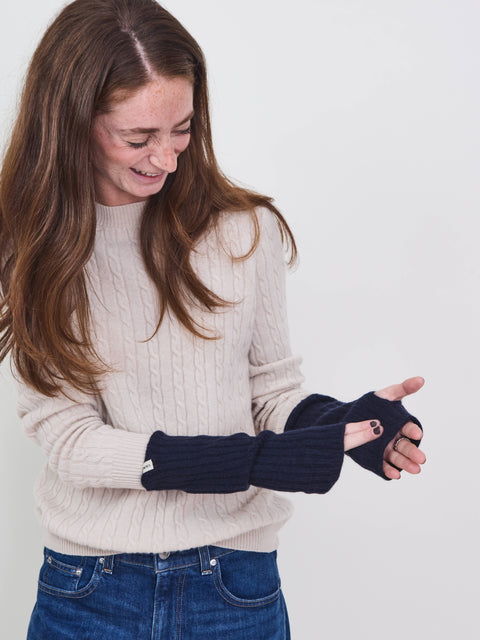 Cashmere Wrist Warmers, beluga