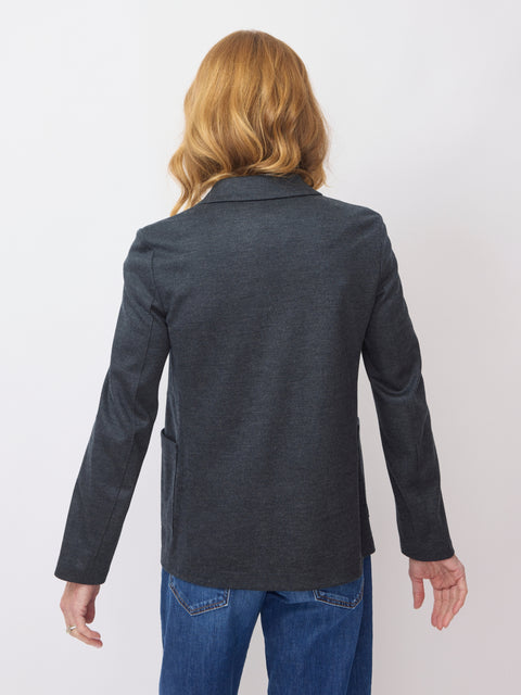 Collared Merino Blazer, Anthracite
