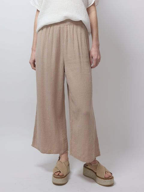 Easy Gauze Pant Wide, Sand Beige