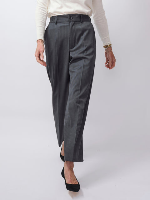 Still trouser, charcoal stripe