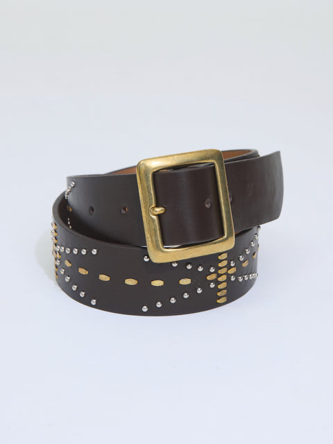 Ige Belt, brown/nickel & brass