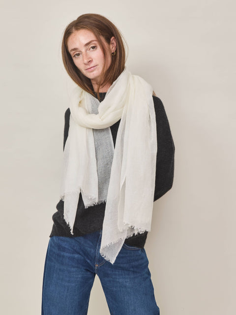 Whisper Cashmere Scarf, Ivory
