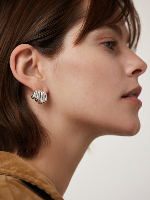 Monroe Earrings, Silver
