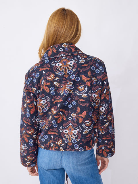 Lex Indigo Kilim Jacket, Dark Blue