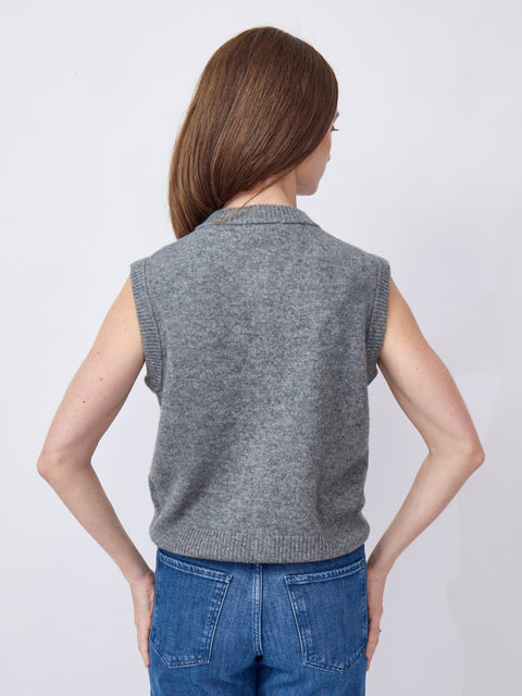 Button Vest, Grey