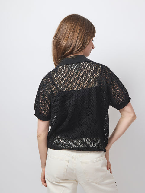 Crochet Polo, Black