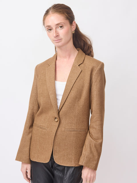 Cyrus Blazer Cambridge Flannel, Saddle