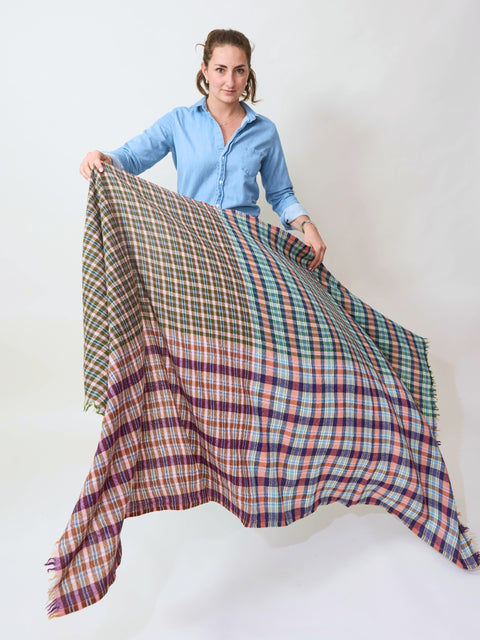 Multi Check Stole, forest