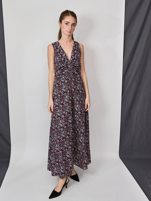 Fatima Tank Dress, Mira Floral Wine