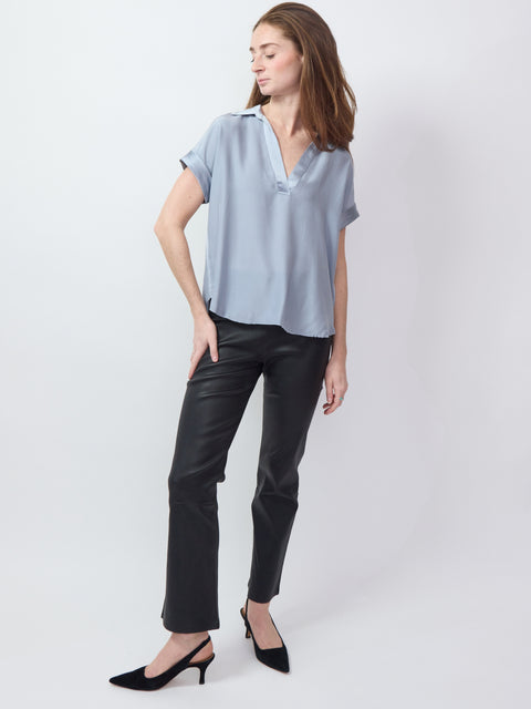 Polo Top, Chambray