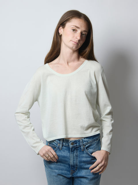 Cotton L/S Scoopneck, Luce