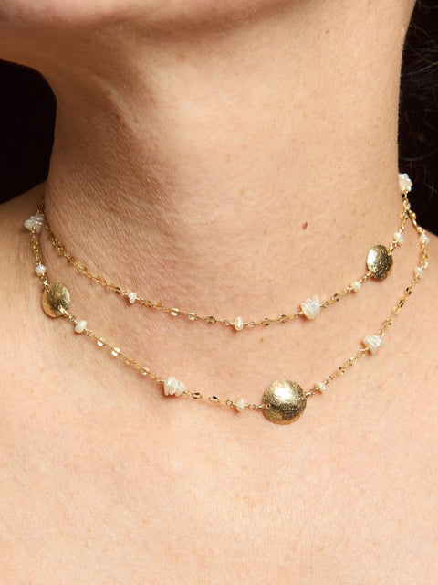 Pearl Shield Mix Necklace