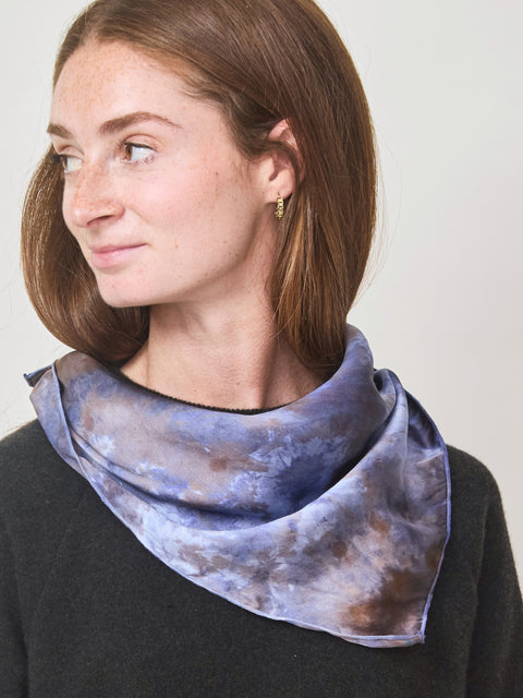 Voyage silk scarf, cognac