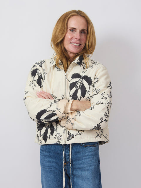 Lex Shadow Lace Jacket, Off-White