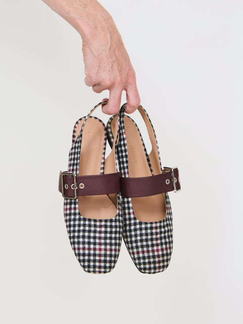Farrah, black & white tweed