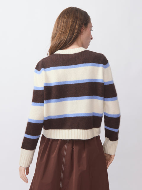 Striped Cardigan, Brown/Cream