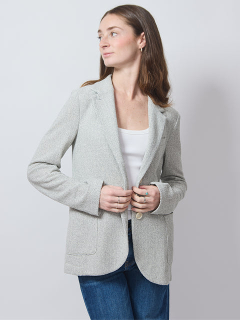 Frise Standup Collar Blazer, ash