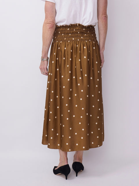 Canary Skirt, Copper Bubble Dot