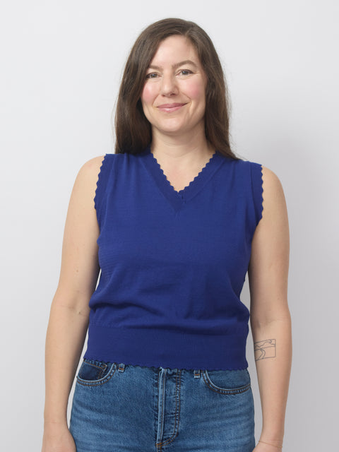 Scallop Edge Vest, ink