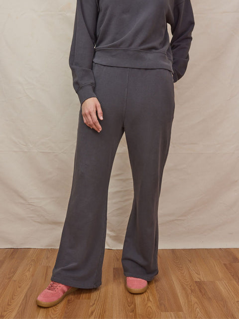 Wide Leg Sweatpant, charcoal