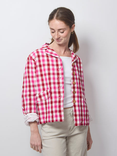 Jacket Juliana, red & pink check