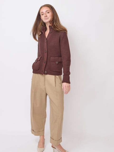 Utility Cardigan, chocolate