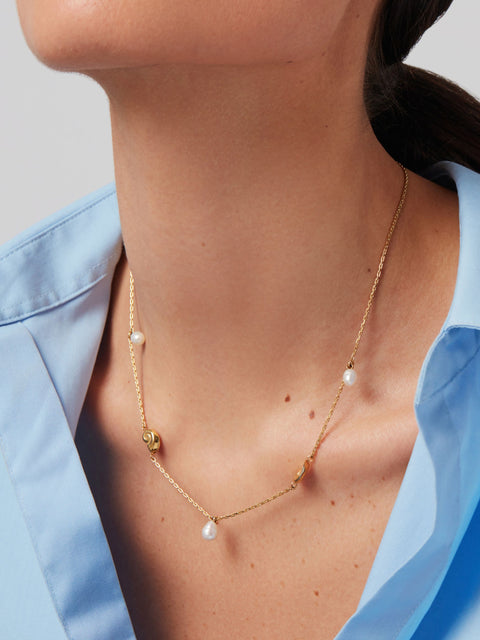 Lucille Necklace, high polish gold